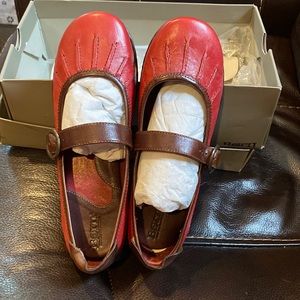 Born shoes never worn outside. Red and Brown